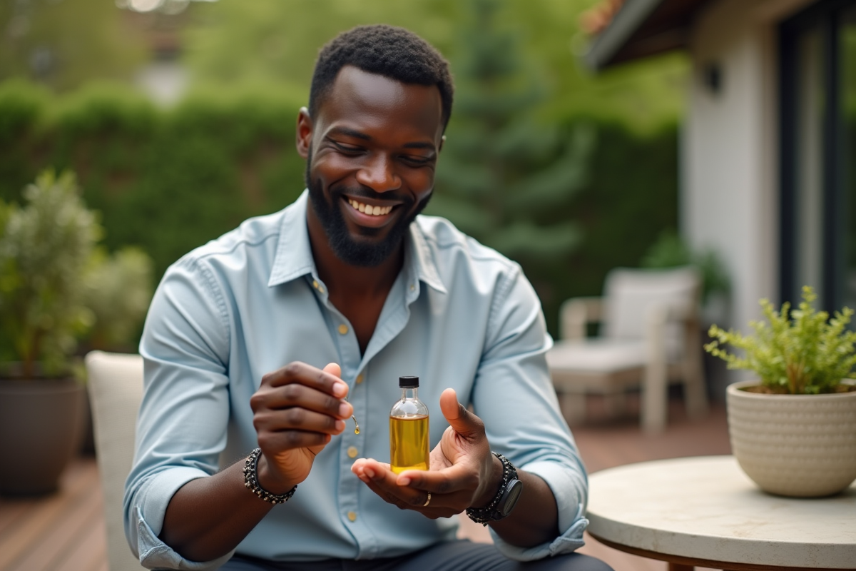 Homme noir appliquant de l